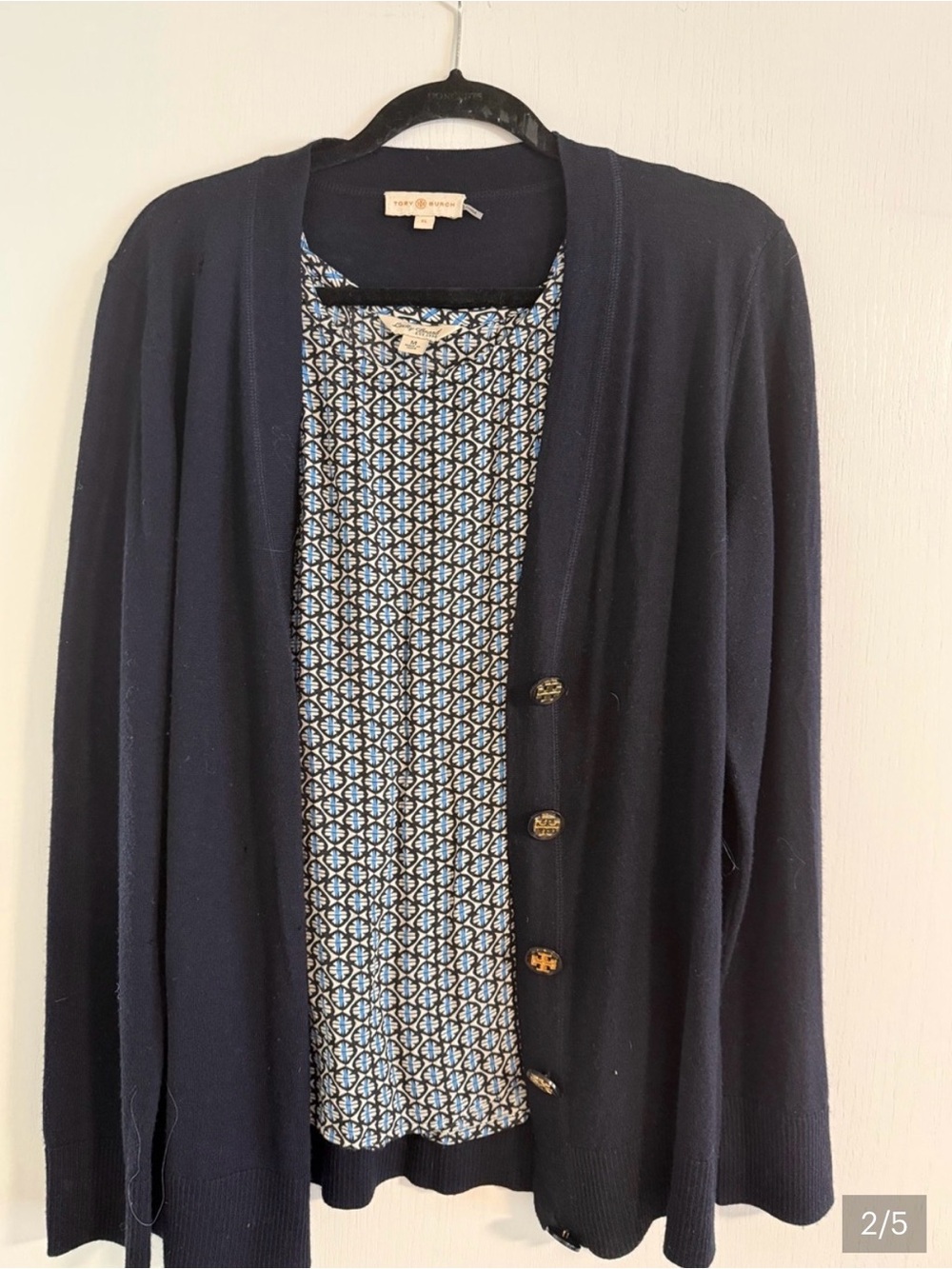 Lucky Brand Black and Blue Geometric Scoop Tank size medium
